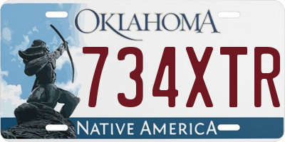 OK license plate 734XTR