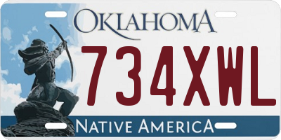 OK license plate 734XWL