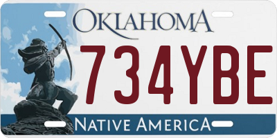 OK license plate 734YBE