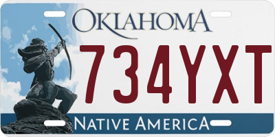 OK license plate 734YXT