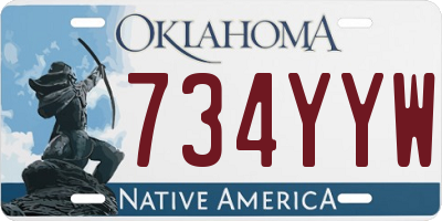 OK license plate 734YYW