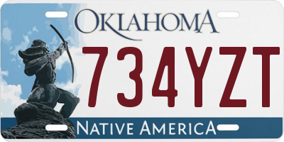 OK license plate 734YZT