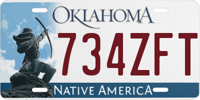 OK license plate 734ZFT