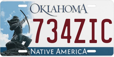 OK license plate 734ZIC