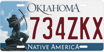 OK license plate 734ZKX
