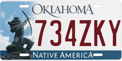 OK license plate 734ZKY