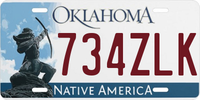 OK license plate 734ZLK