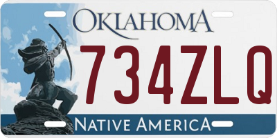 OK license plate 734ZLQ