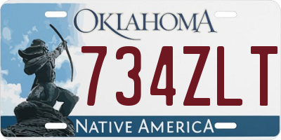 OK license plate 734ZLT