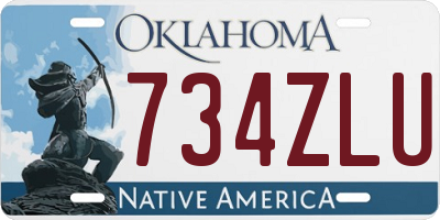 OK license plate 734ZLU