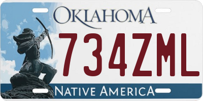 OK license plate 734ZML