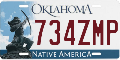 OK license plate 734ZMP