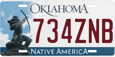 OK license plate 734ZNB