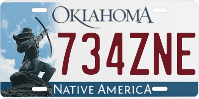 OK license plate 734ZNE