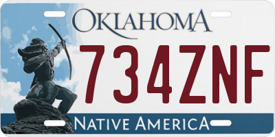 OK license plate 734ZNF