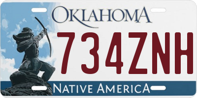 OK license plate 734ZNH