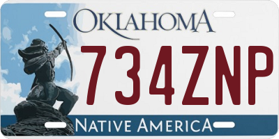 OK license plate 734ZNP
