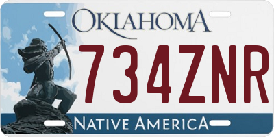 OK license plate 734ZNR