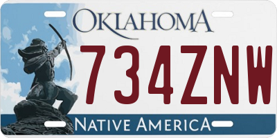 OK license plate 734ZNW