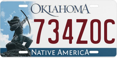 OK license plate 734ZOC