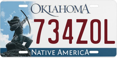 OK license plate 734ZOL