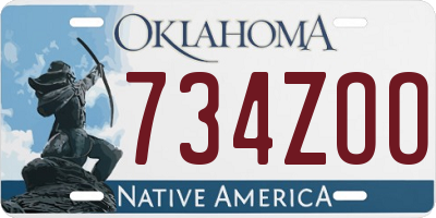 OK license plate 734ZOO