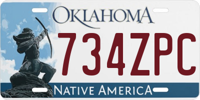 OK license plate 734ZPC