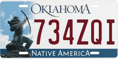 OK license plate 734ZQI