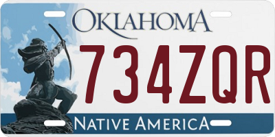 OK license plate 734ZQR