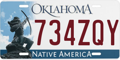 OK license plate 734ZQY