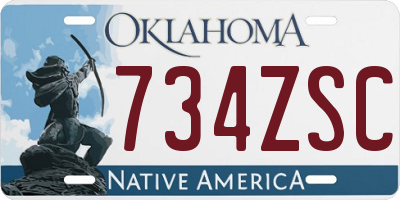 OK license plate 734ZSC