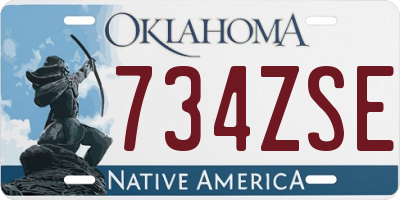 OK license plate 734ZSE