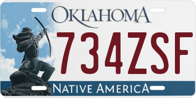 OK license plate 734ZSF