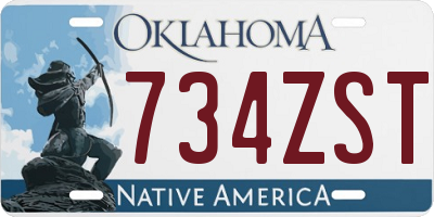 OK license plate 734ZST