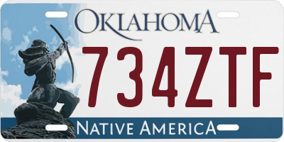 OK license plate 734ZTF