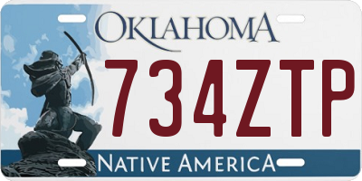 OK license plate 734ZTP