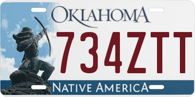 OK license plate 734ZTT