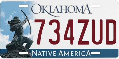 OK license plate 734ZUD