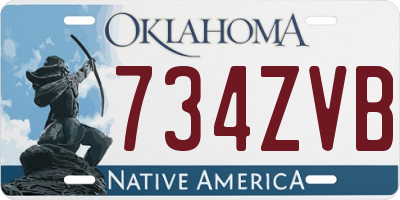 OK license plate 734ZVB