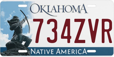 OK license plate 734ZVR
