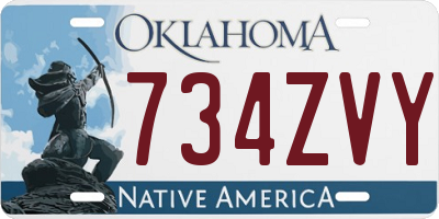 OK license plate 734ZVY