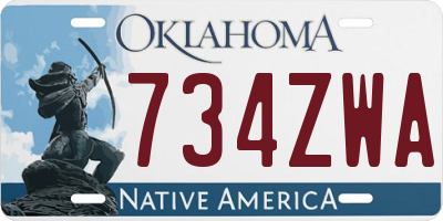 OK license plate 734ZWA