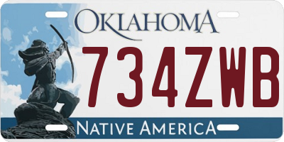 OK license plate 734ZWB