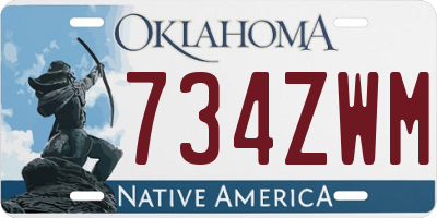 OK license plate 734ZWM