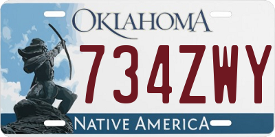 OK license plate 734ZWY