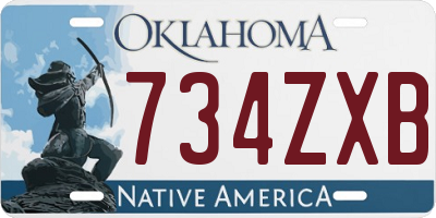 OK license plate 734ZXB