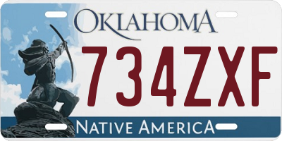 OK license plate 734ZXF