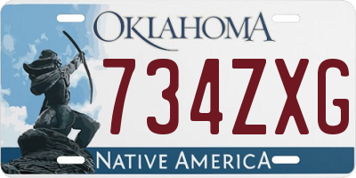 OK license plate 734ZXG