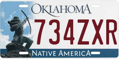 OK license plate 734ZXR