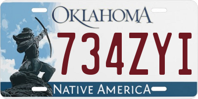OK license plate 734ZYI